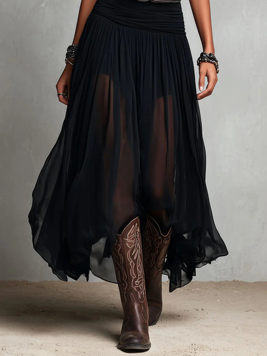 Nora – Top noir avec jupe en tulle