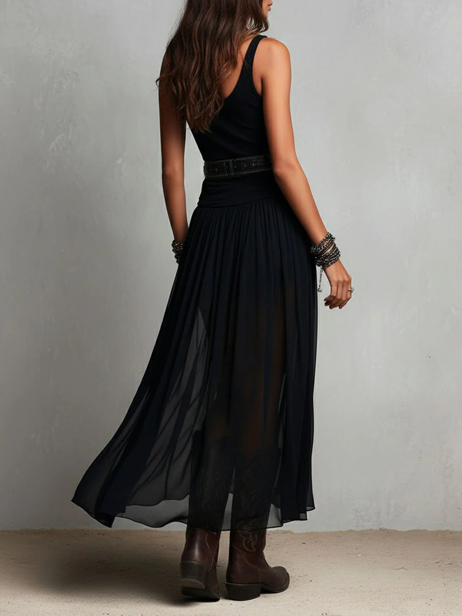 Nora – Top noir avec jupe en tulle