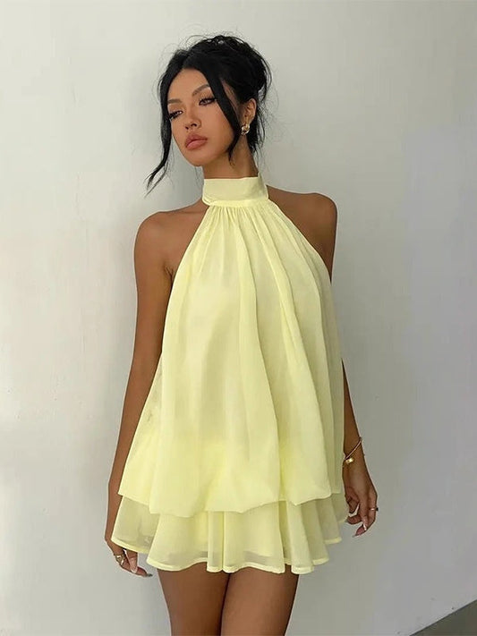 Robe Mini Légère et Flottante à Couches