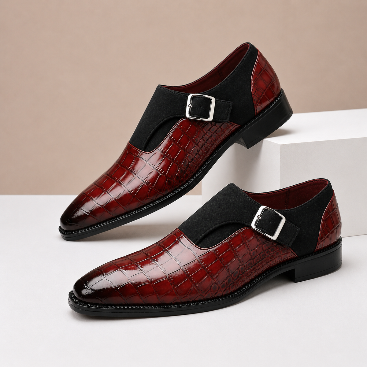 Chaussures Monk Strap Valerico en Cuir Véritable