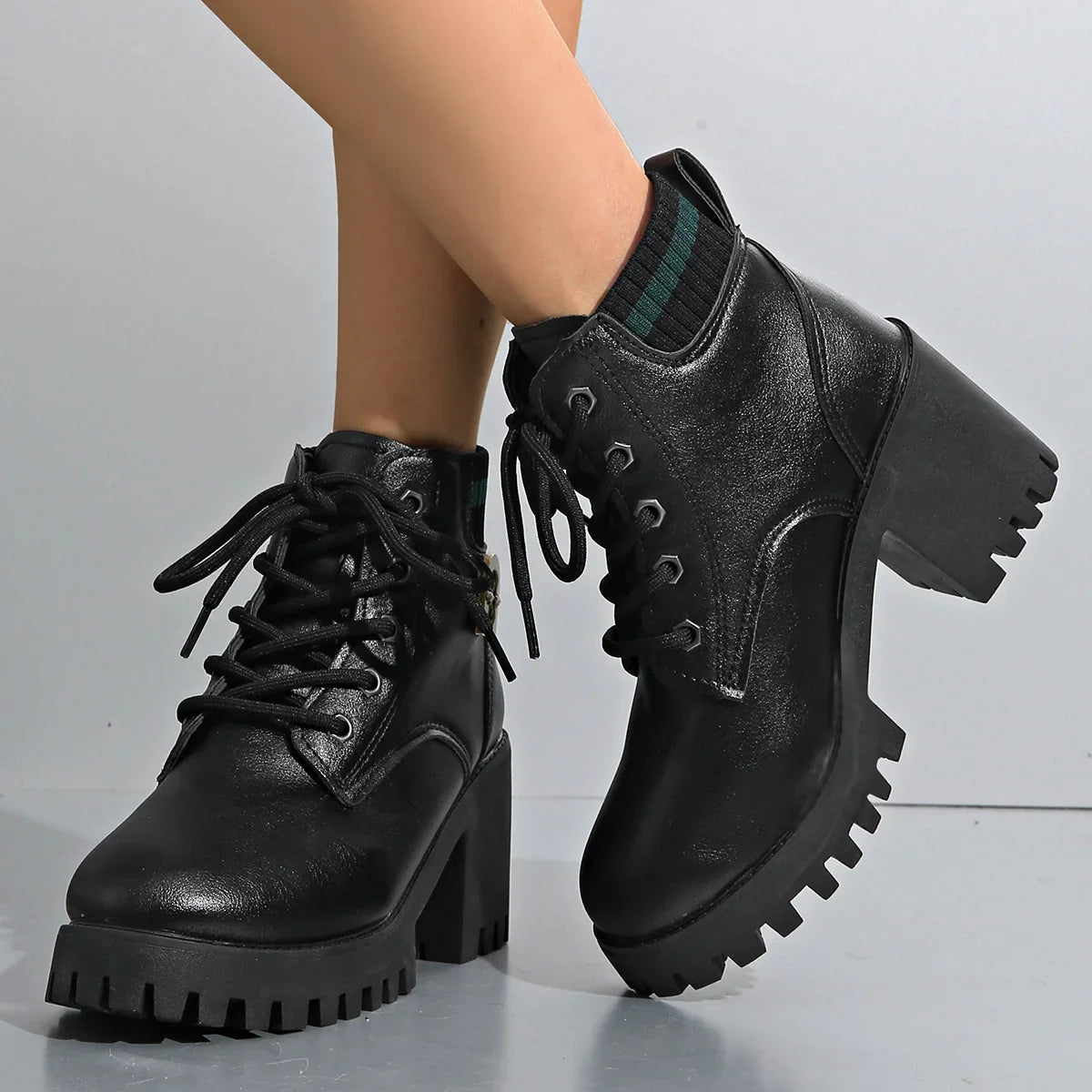 Boots For Women | Platform Lug Sole Lace-Up