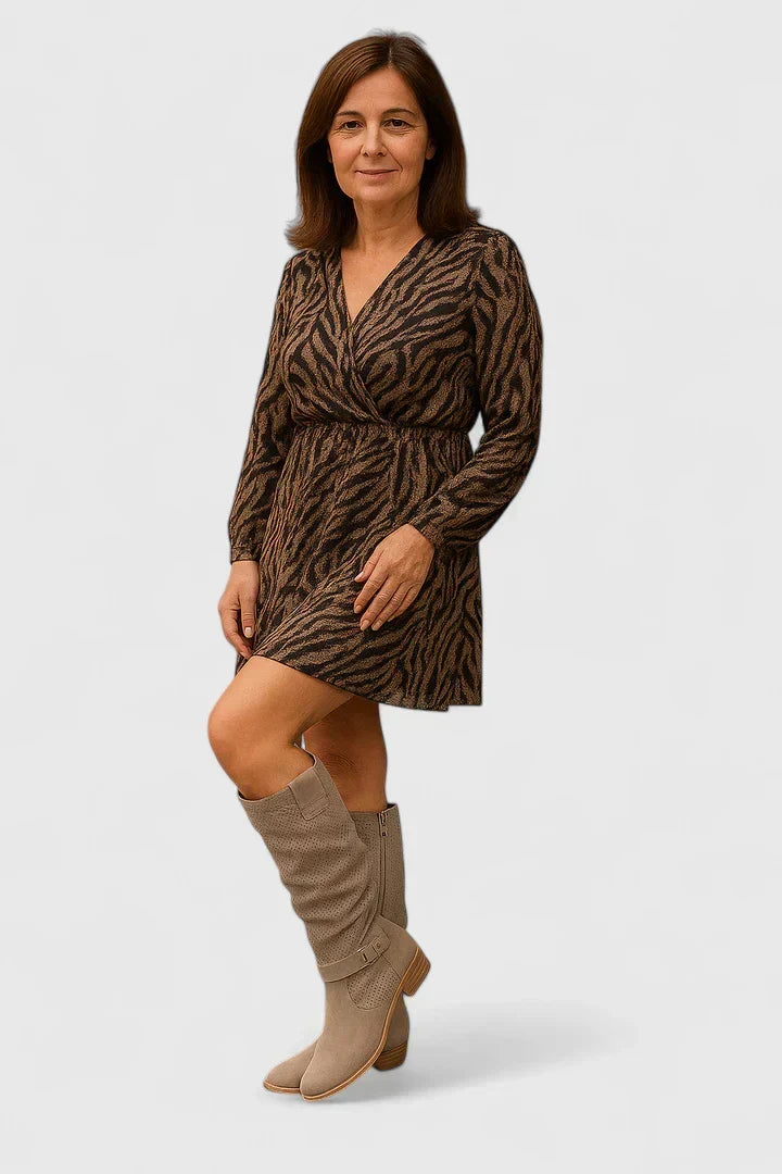Edna | Women's Orthopedic Knee High Boots with Side Zipper and Ankle Buckle