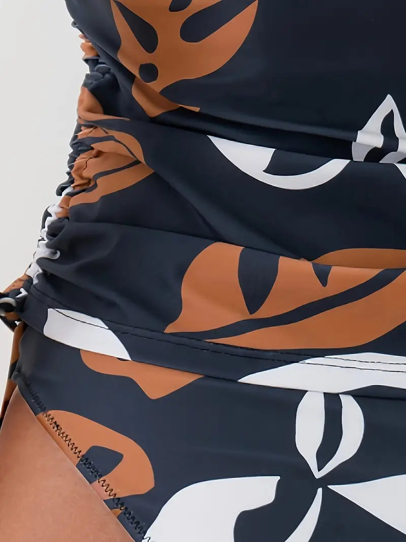 Tankini à imprimé avec ajustement latéral