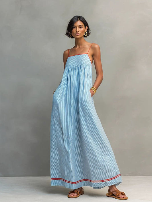 Livia | Robe Longue Élégante Sans Manches.