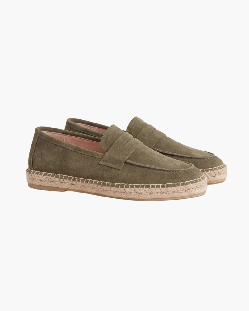 Espadrilles Riviera en Daim – Vert olive