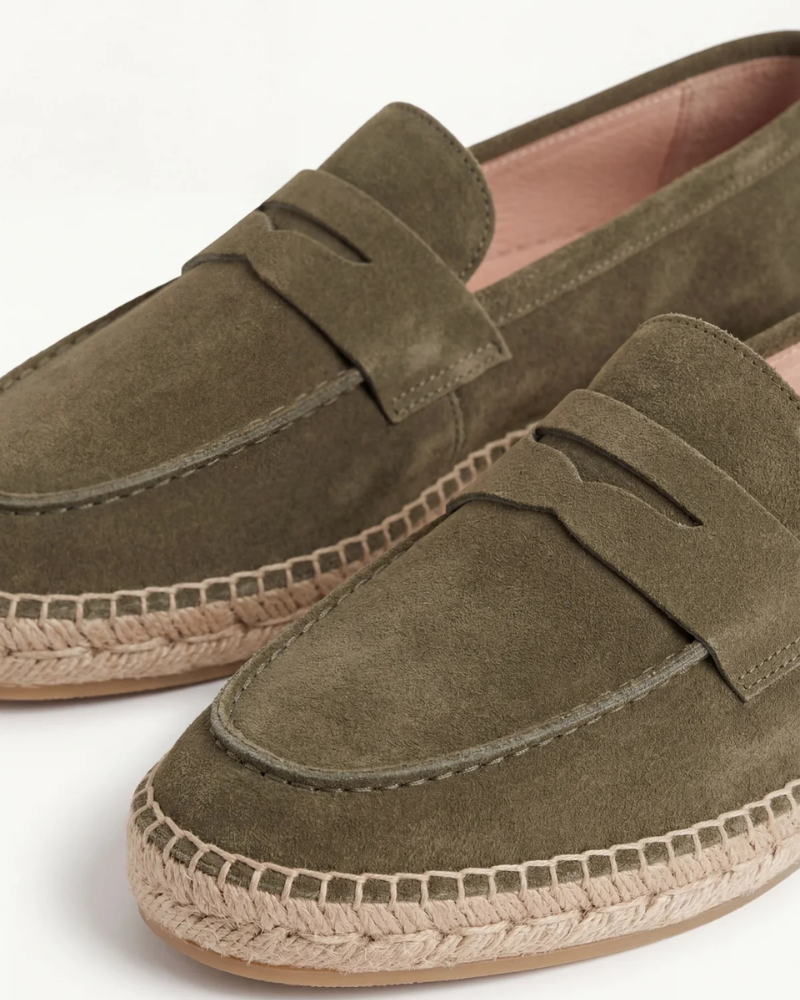 Espadrilles Riviera en Daim – Vert olive