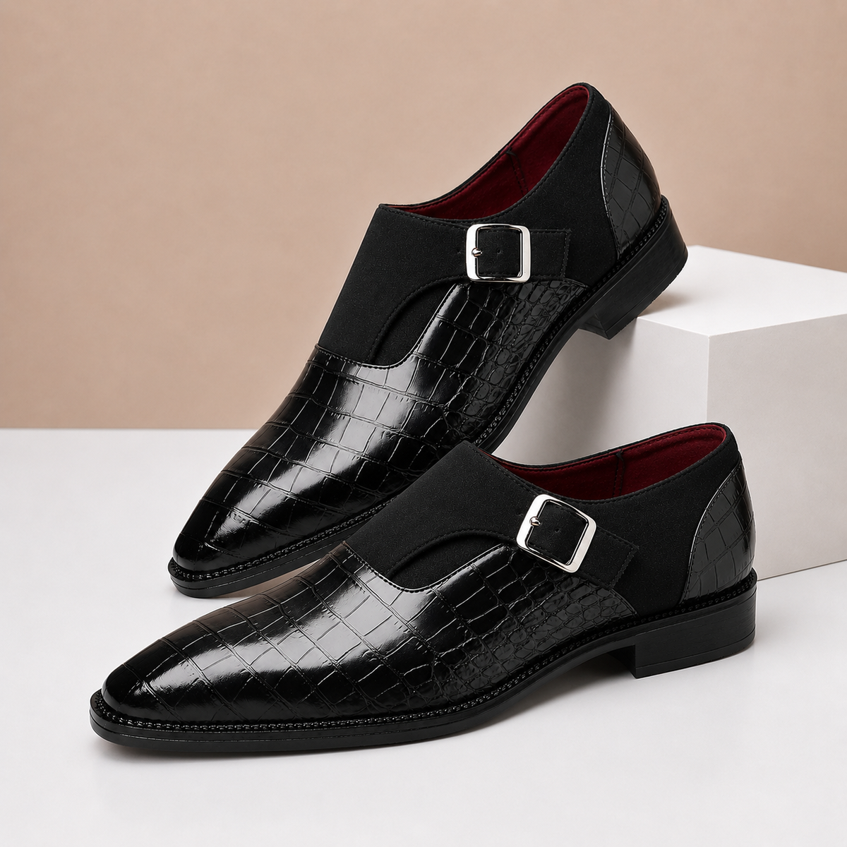 Chaussures Monk Strap Valerico en Cuir Véritable