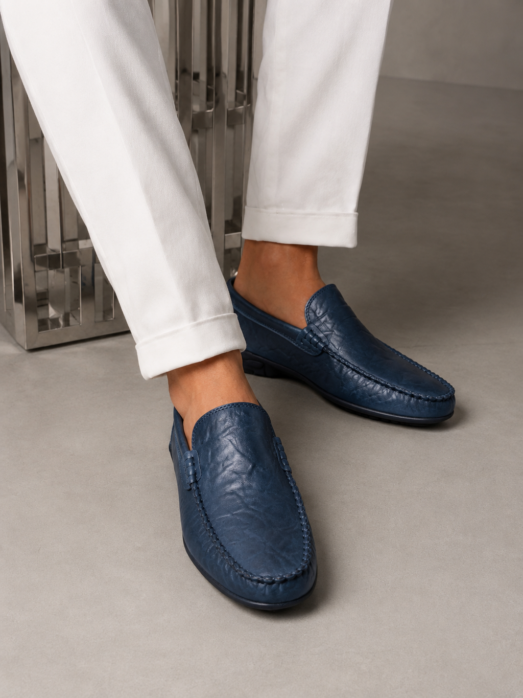 Florence | Mocassins en Cuir – Bleu marine