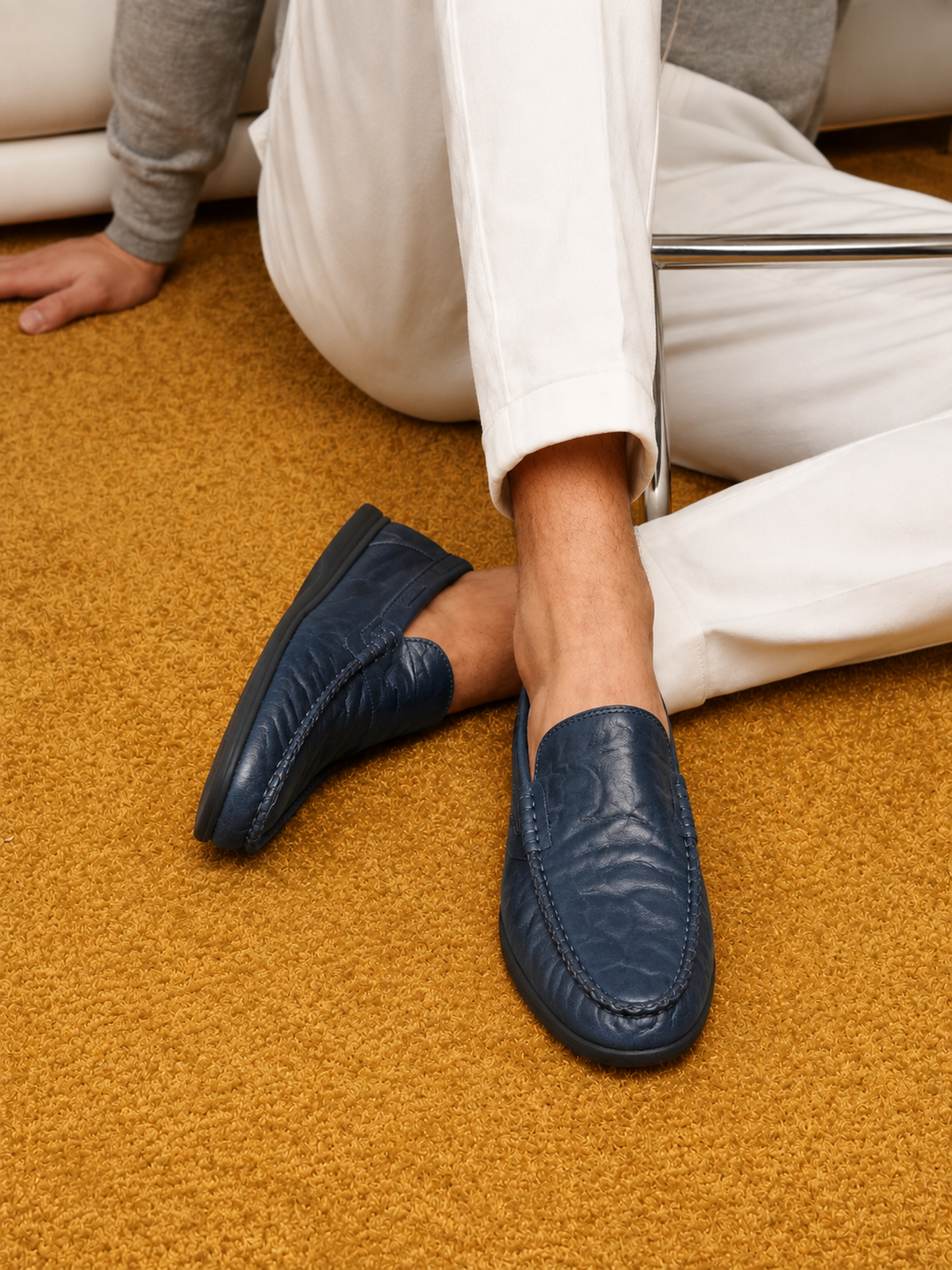 Florence | Mocassins en Cuir – Bleu marine