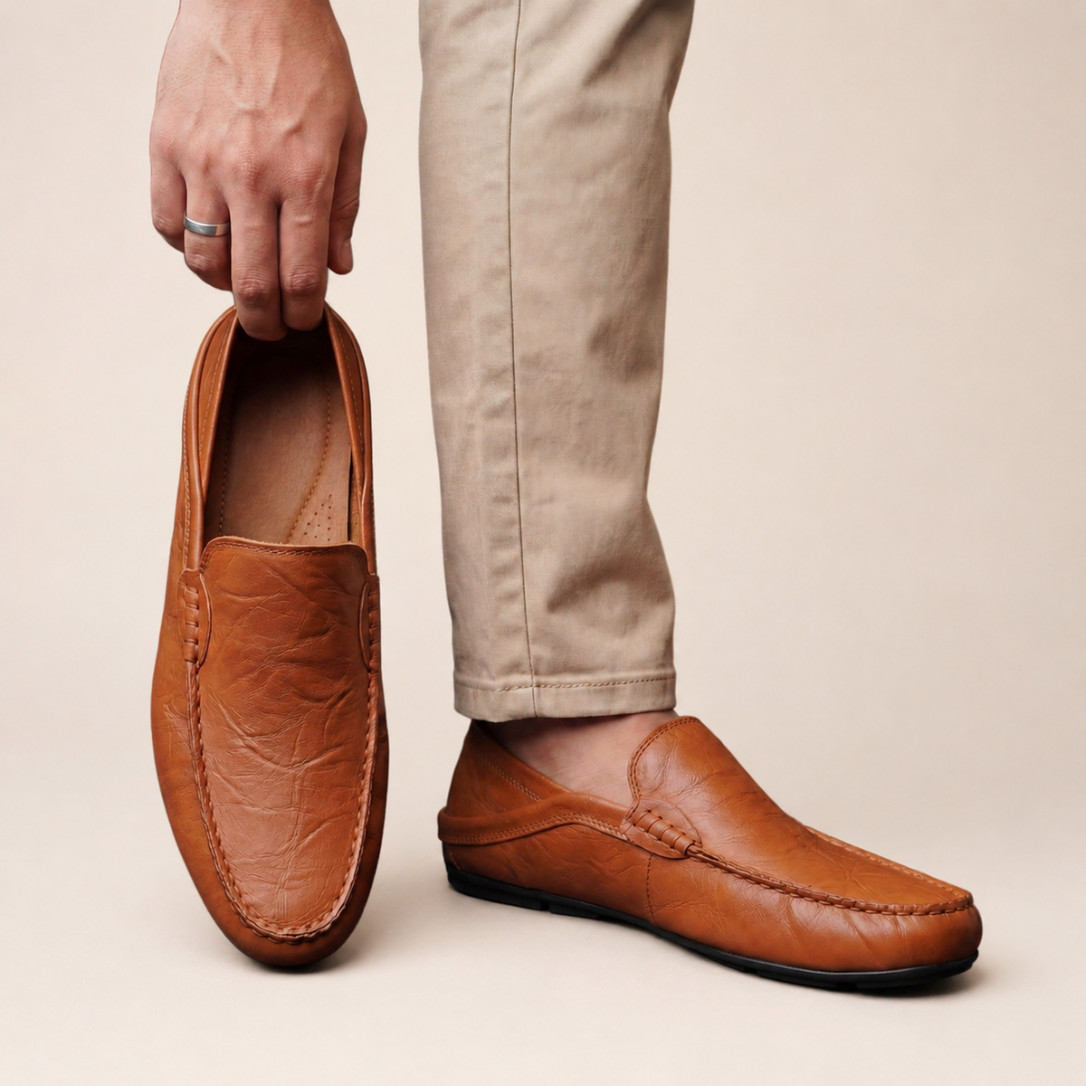 Florence | Mocassins en Cuir – Marron
