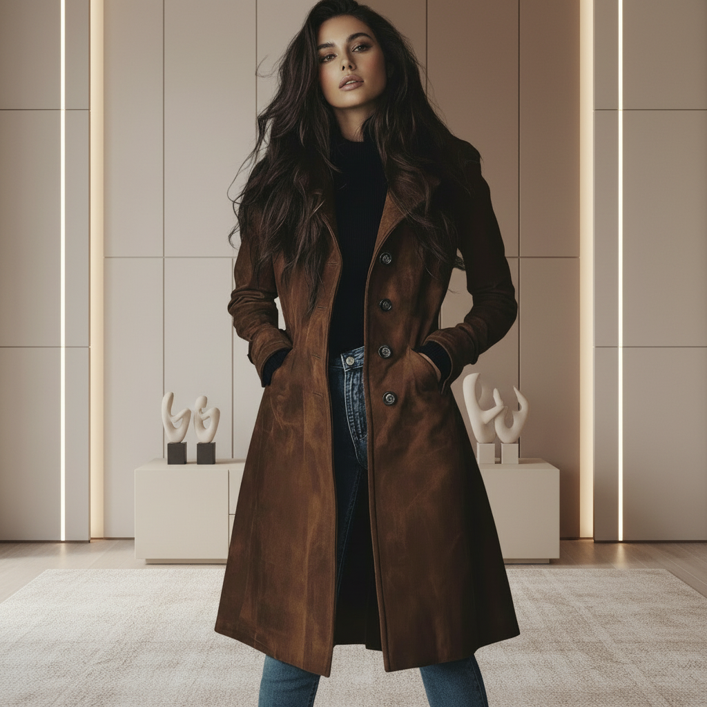 MANTEAU LONG EN SUÉDINE | TOP BEST-SELLER