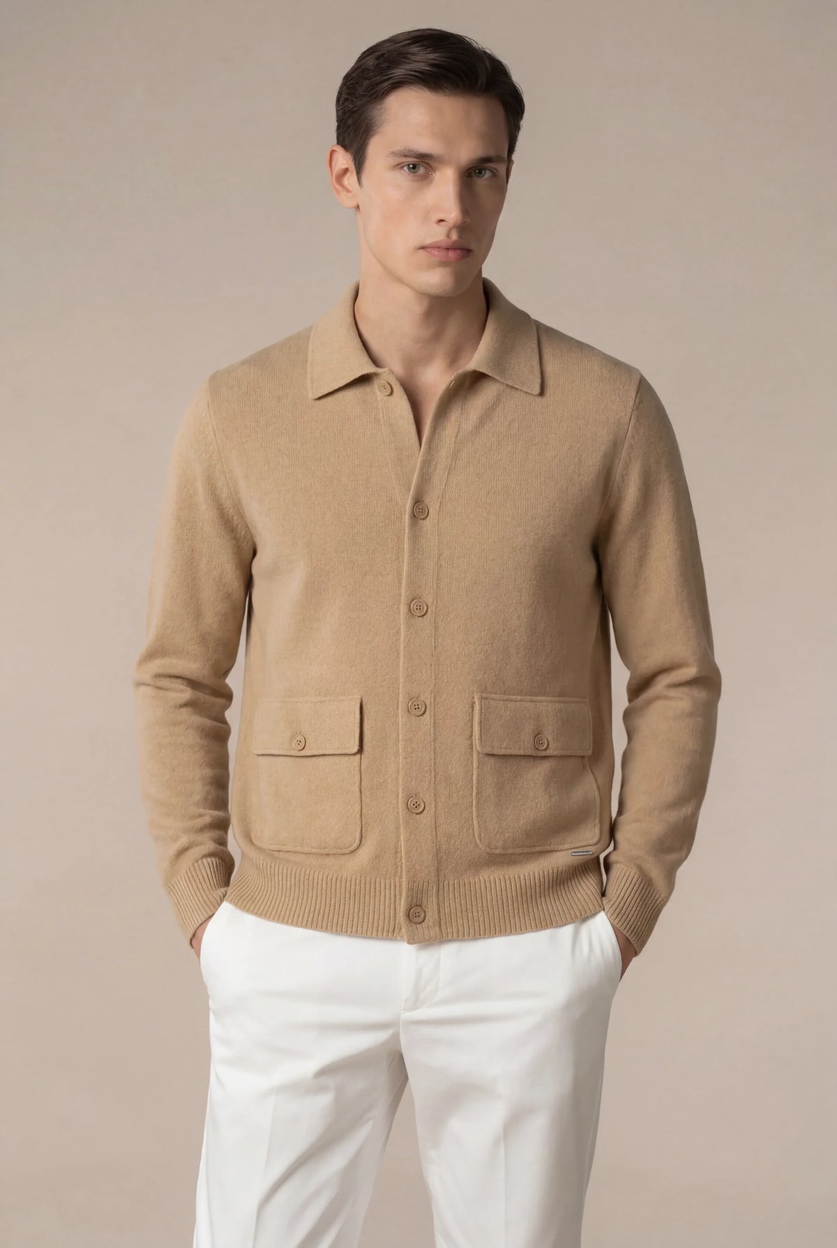 Gilet en maille Miliano camel