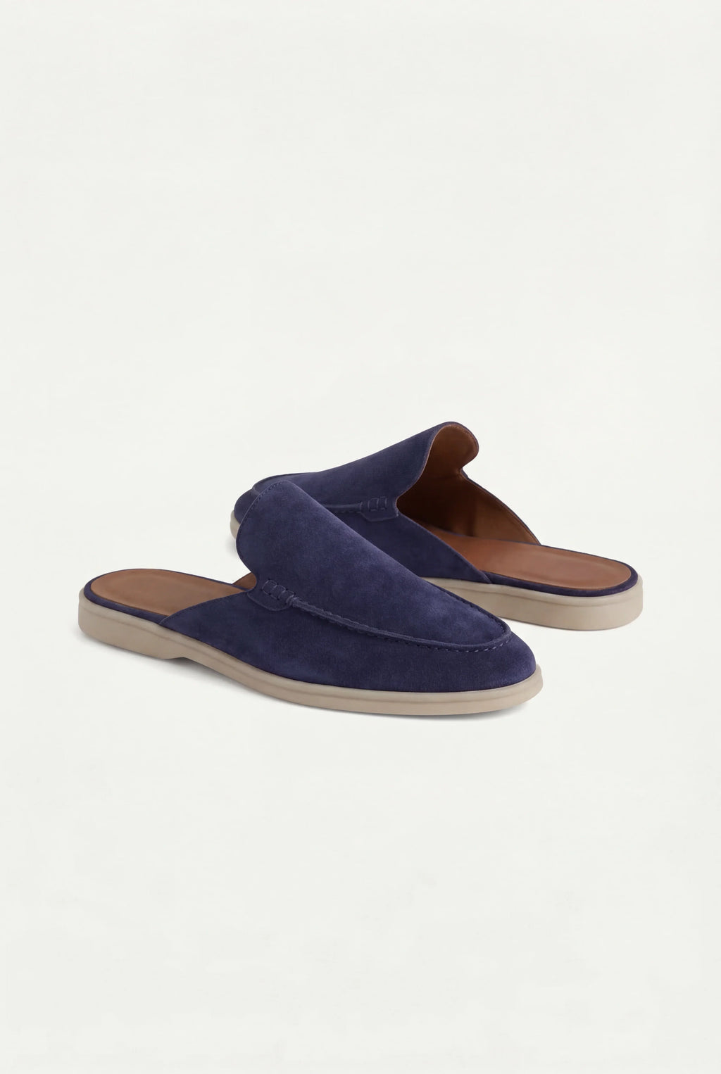 Mocassin bateau en daim bleu marine