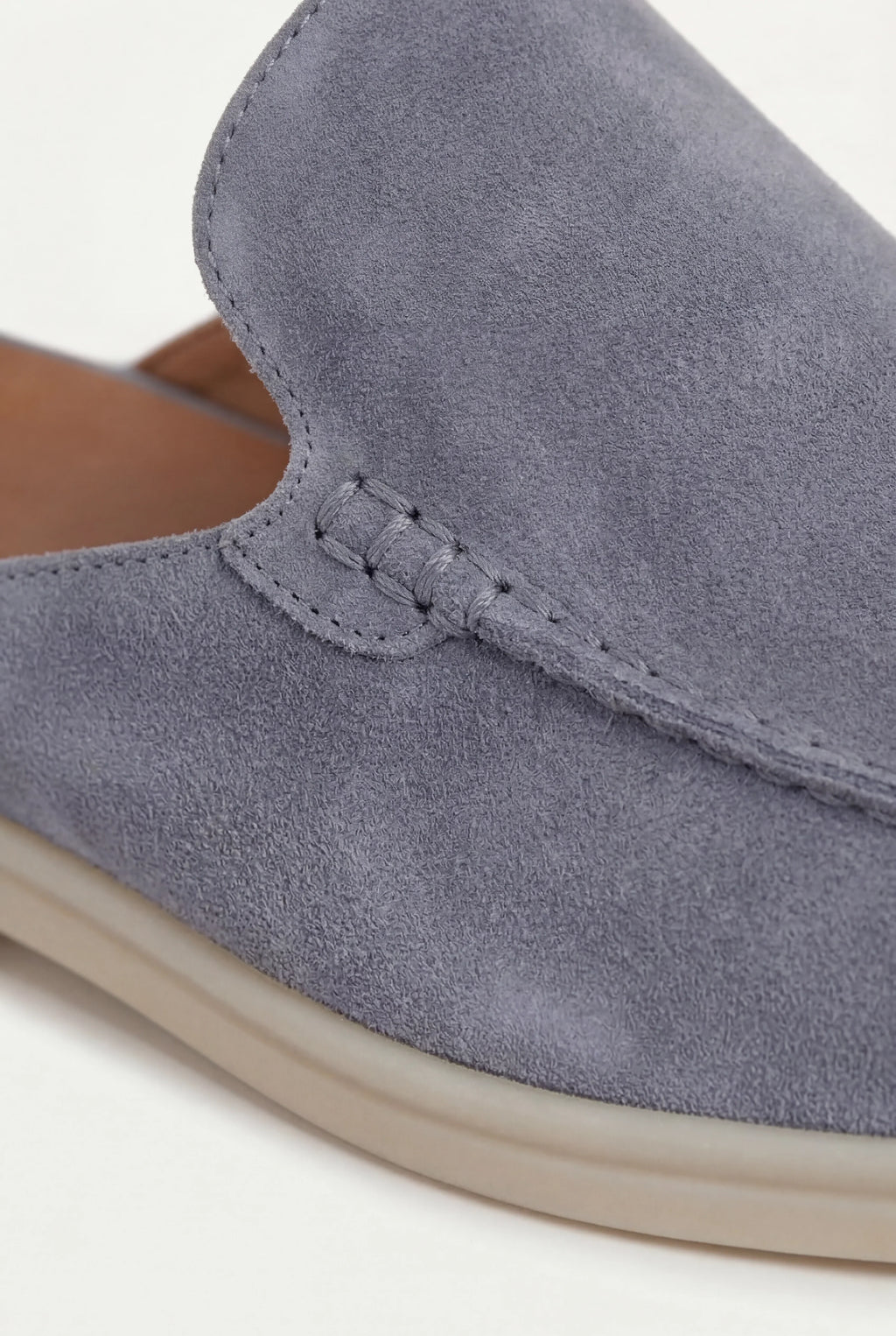 Mocassin en daim bleu