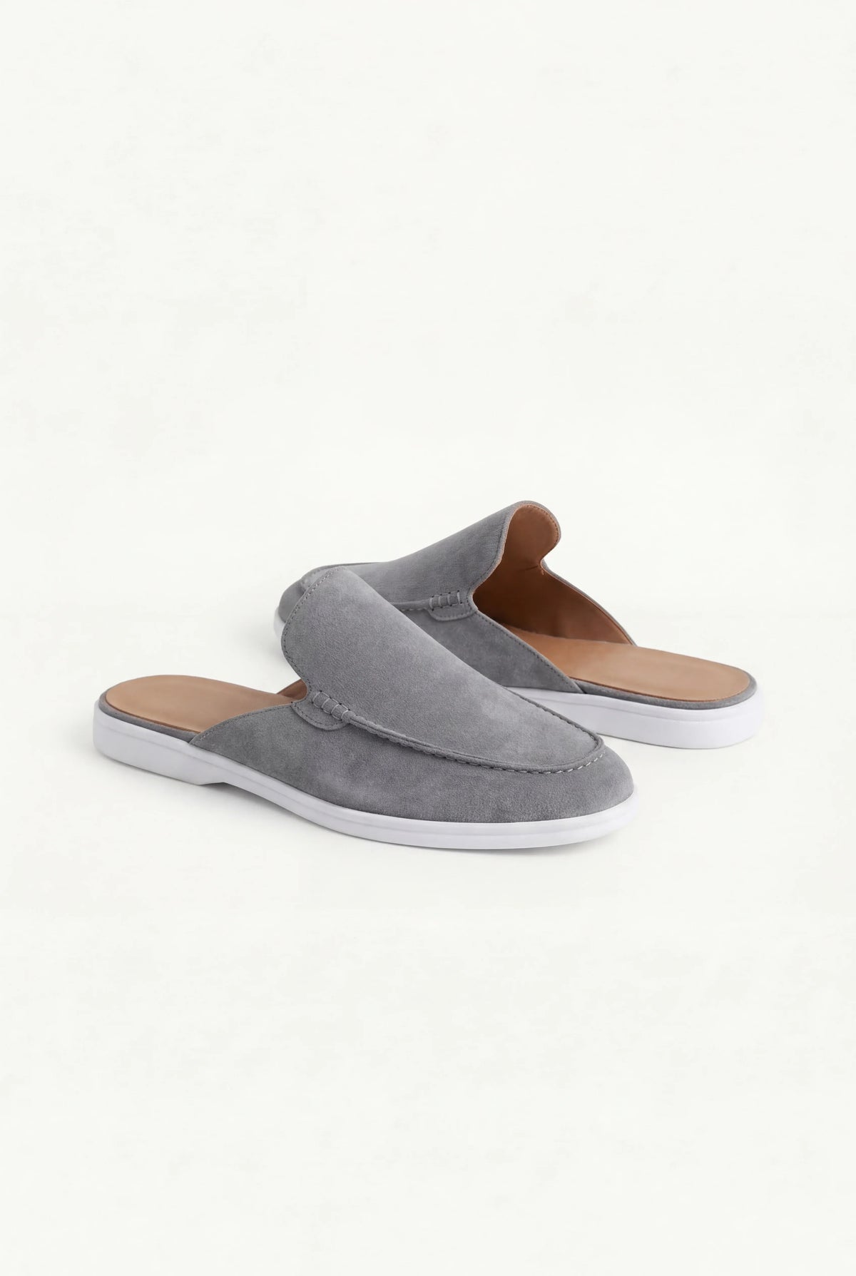 Mocassin en daim gris