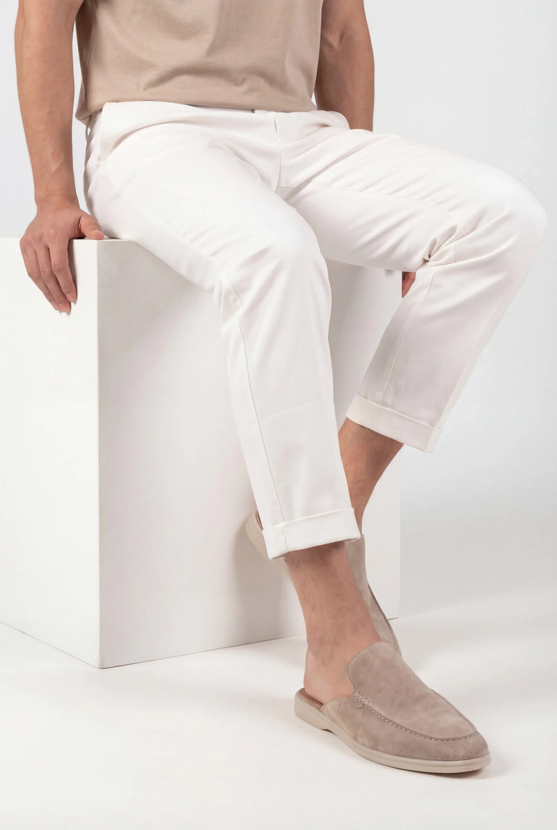 Mocassin bateau en daim beige