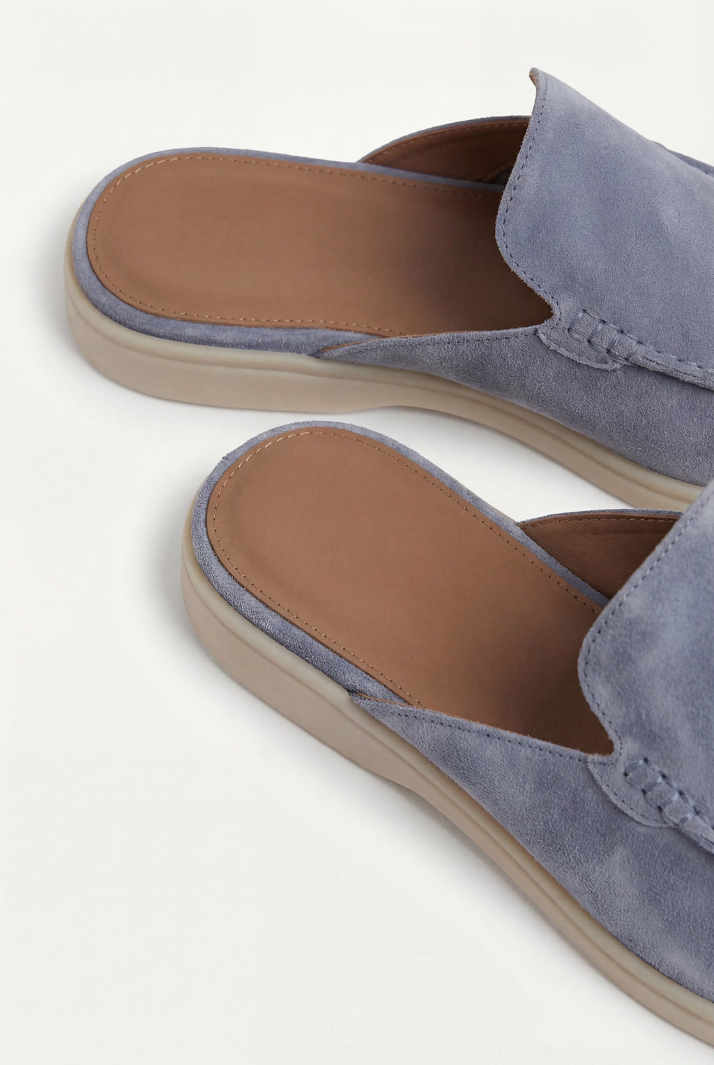 Mocassin en daim bleu