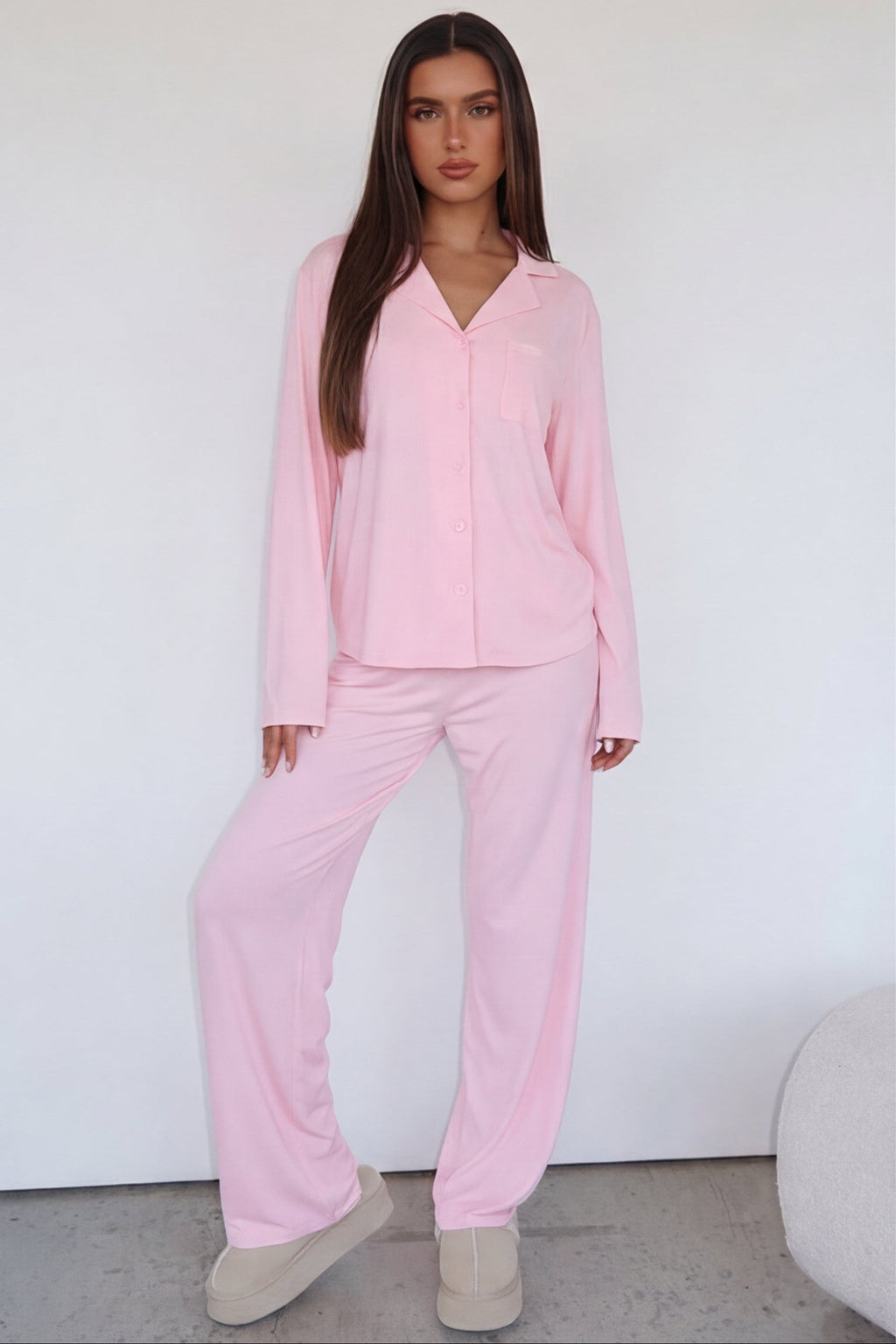 Ensemble de pyjama rose poudré