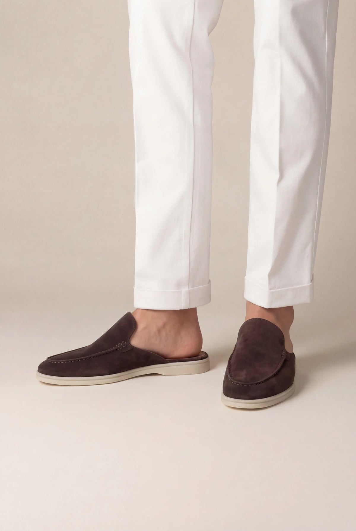 Mocassin bateau en daim marron
