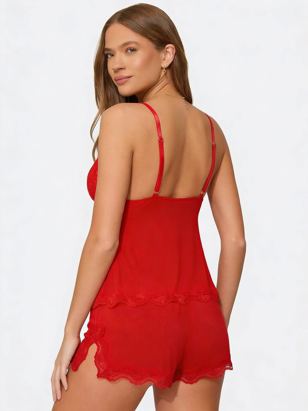 Conjunto lencero con encaje