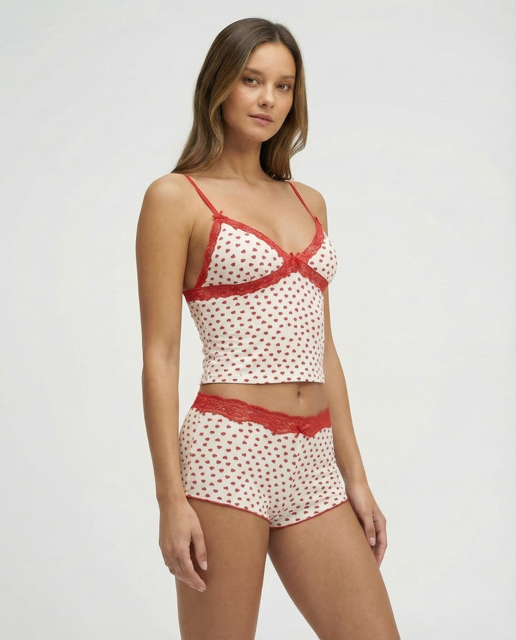 Ensemble de lingerie à imprimé cœurs