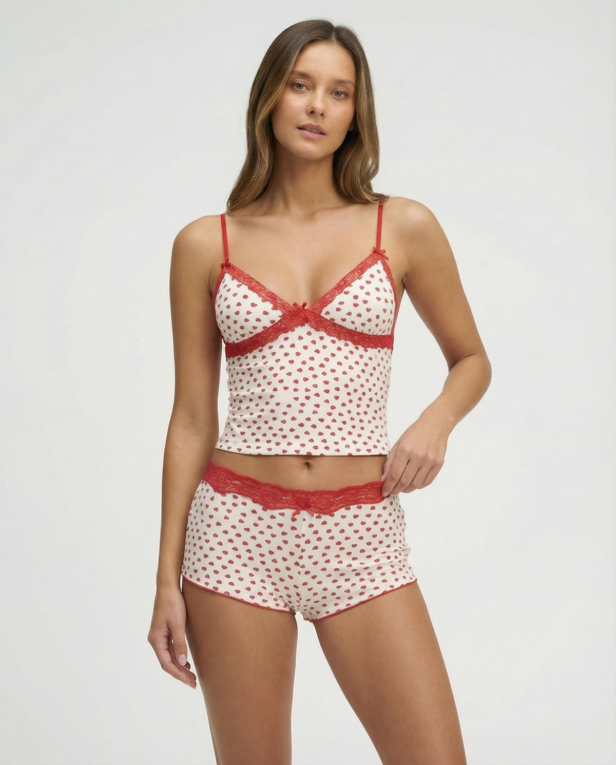 Ensemble de lingerie à imprimé cœurs
