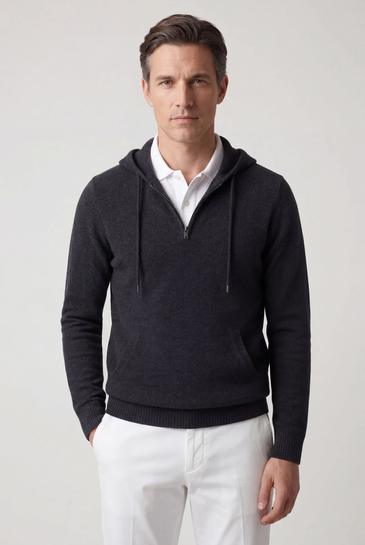 Sweat à capuche zippé Elio City gris