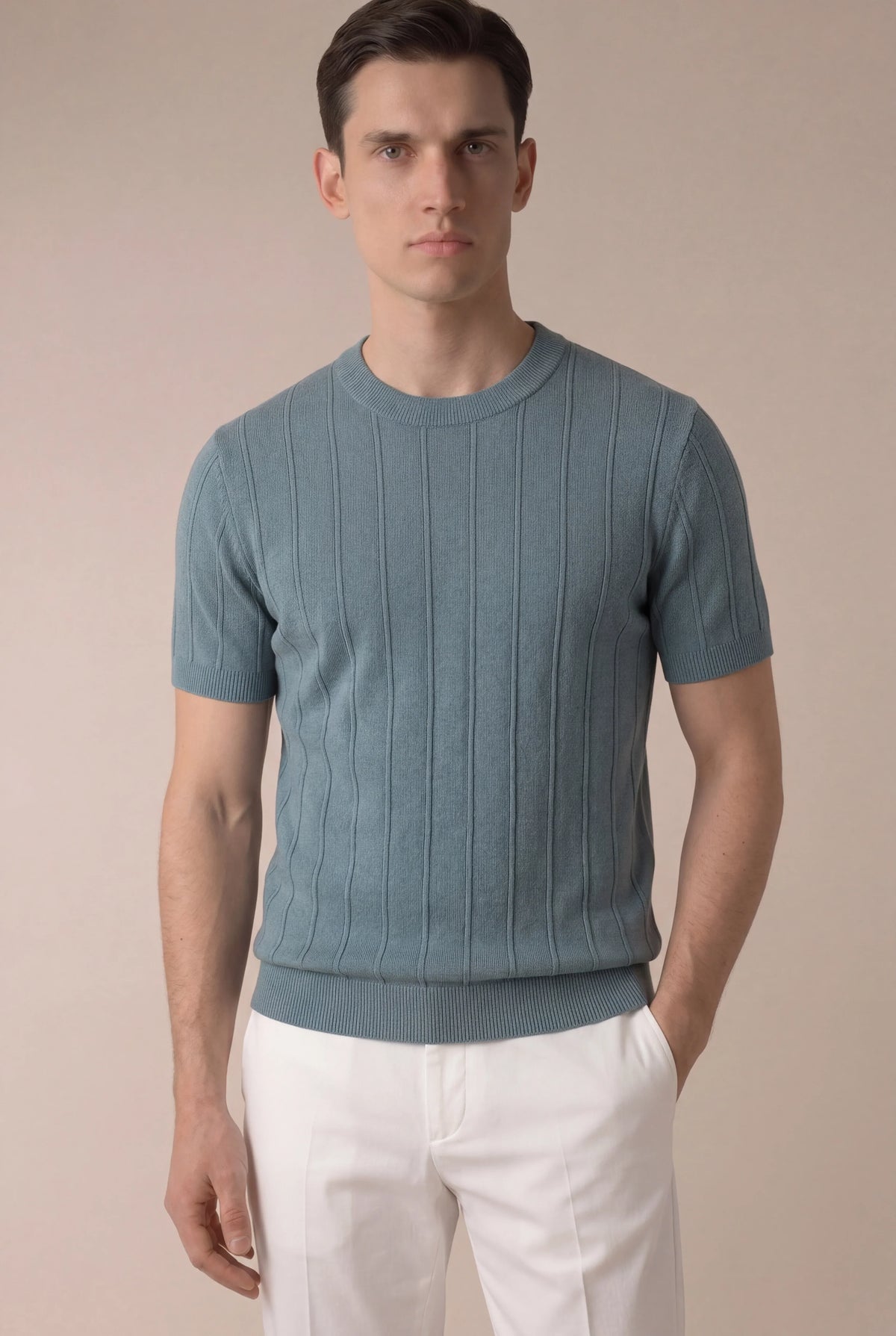 Camiseta Azul Avio Elegante