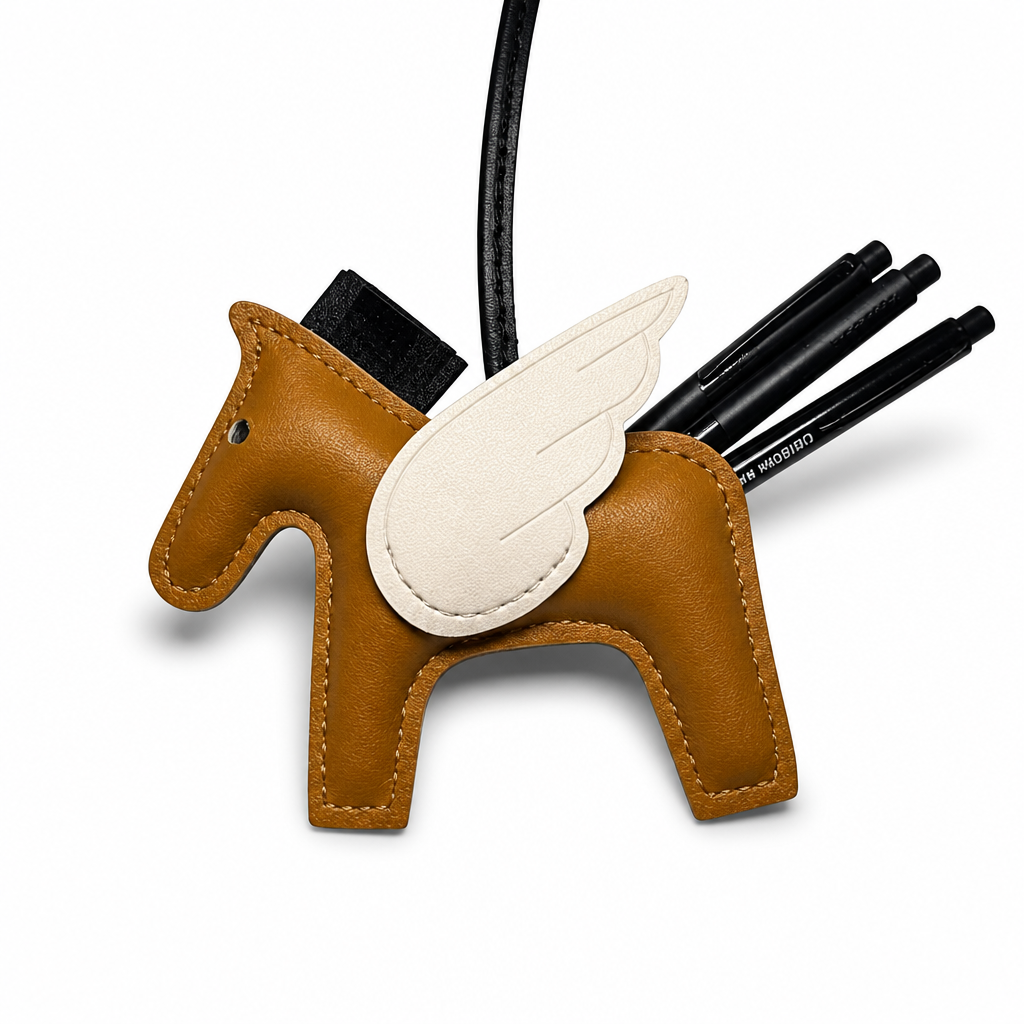 CHARME DE CHEVAL AILÉ EN CUIR