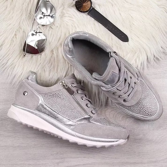Confortia™ | Baskets orthopédiques compensées pour femme avec fermeture éclair