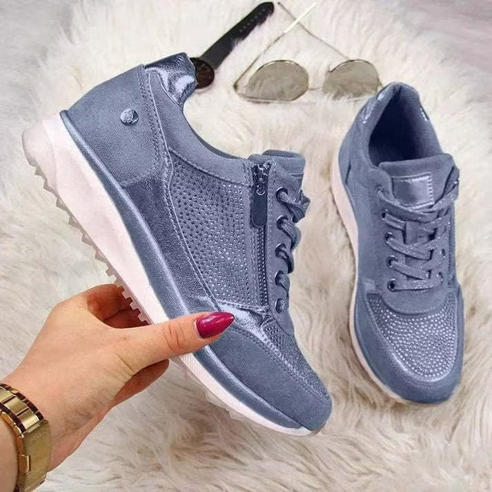 Confortia™ | Baskets orthopédiques compensées pour femme avec fermeture éclair