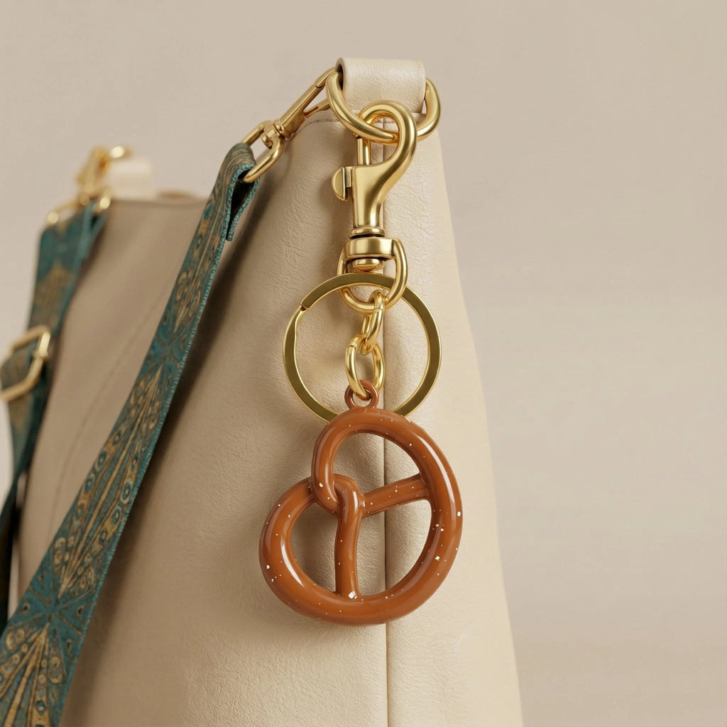 PORTE-CLÉS BRETZEL DORÉ