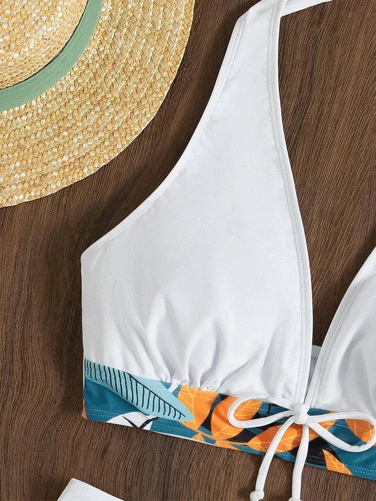 Bikini avec short taille mi-haute et haut dos nu