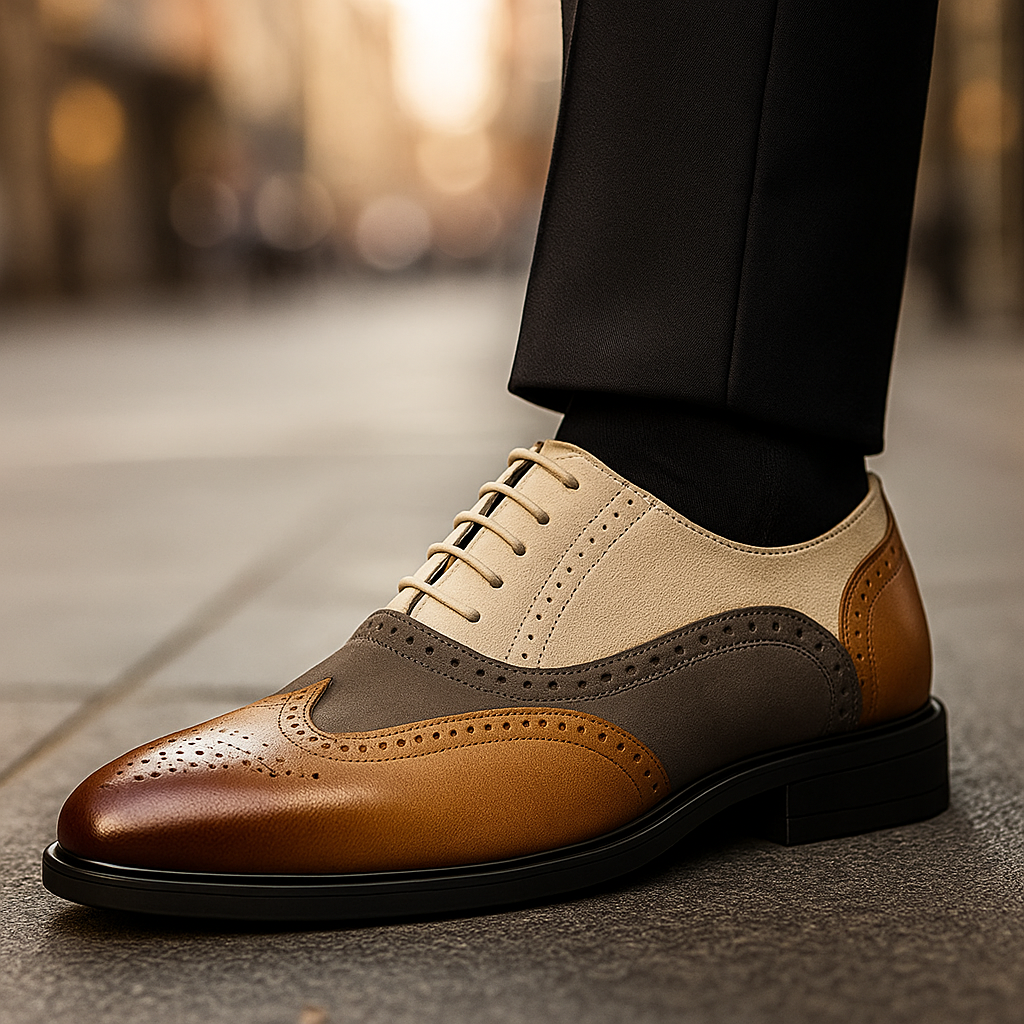 Chaussures Brogue Whitmore en Cuir et Daim
