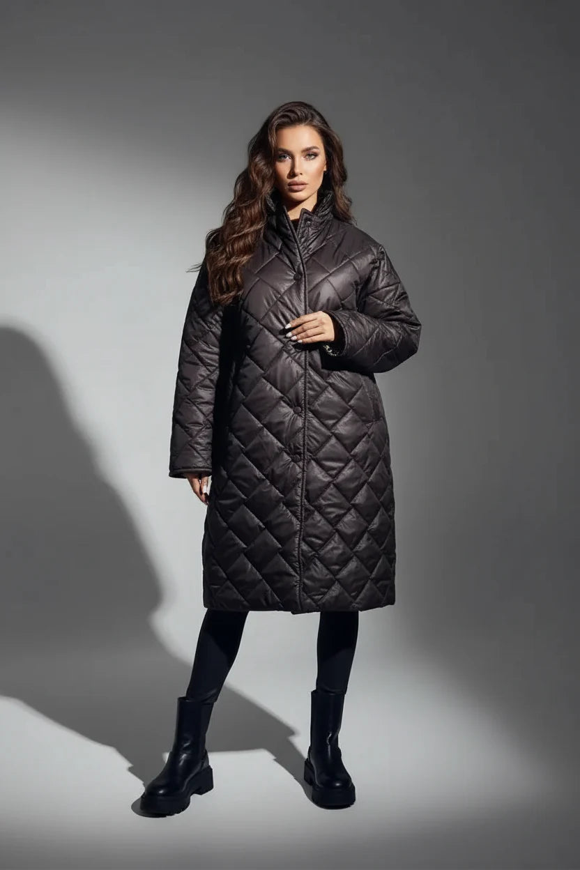 MANTEAU MATELASSÉ PREMIUM DOUBLURE IMPRIMÉ LÉOPARD