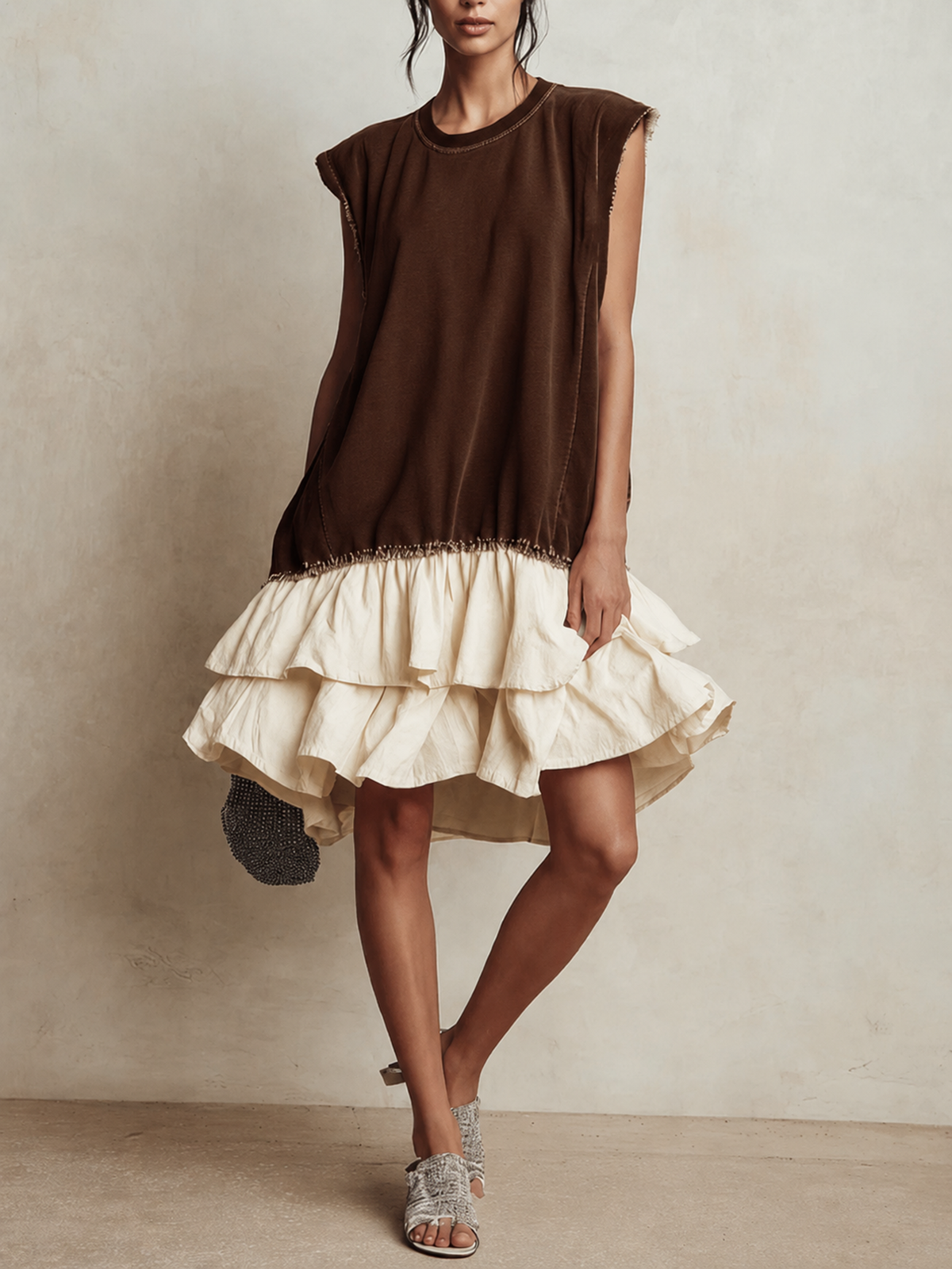 Ilaria | Robe décontractée ample color block, style vacances