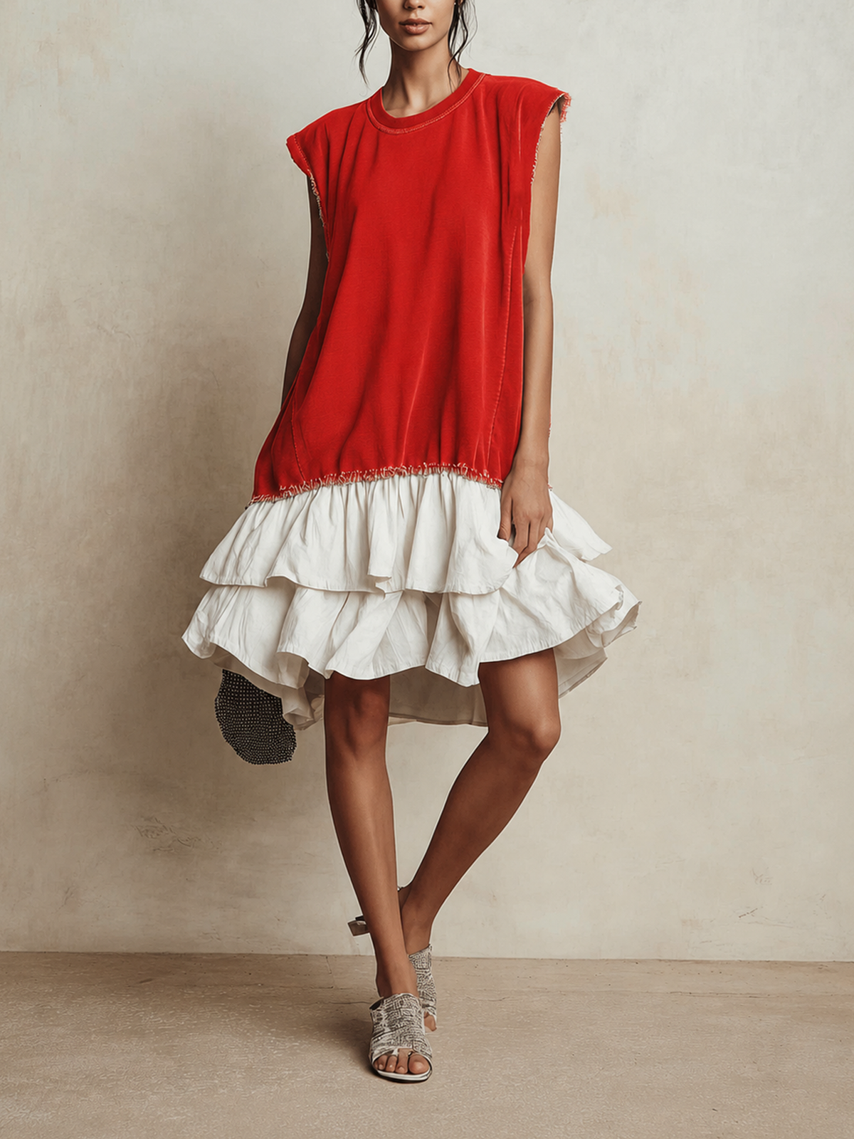 Ilaria | Robe décontractée ample color block, style vacances