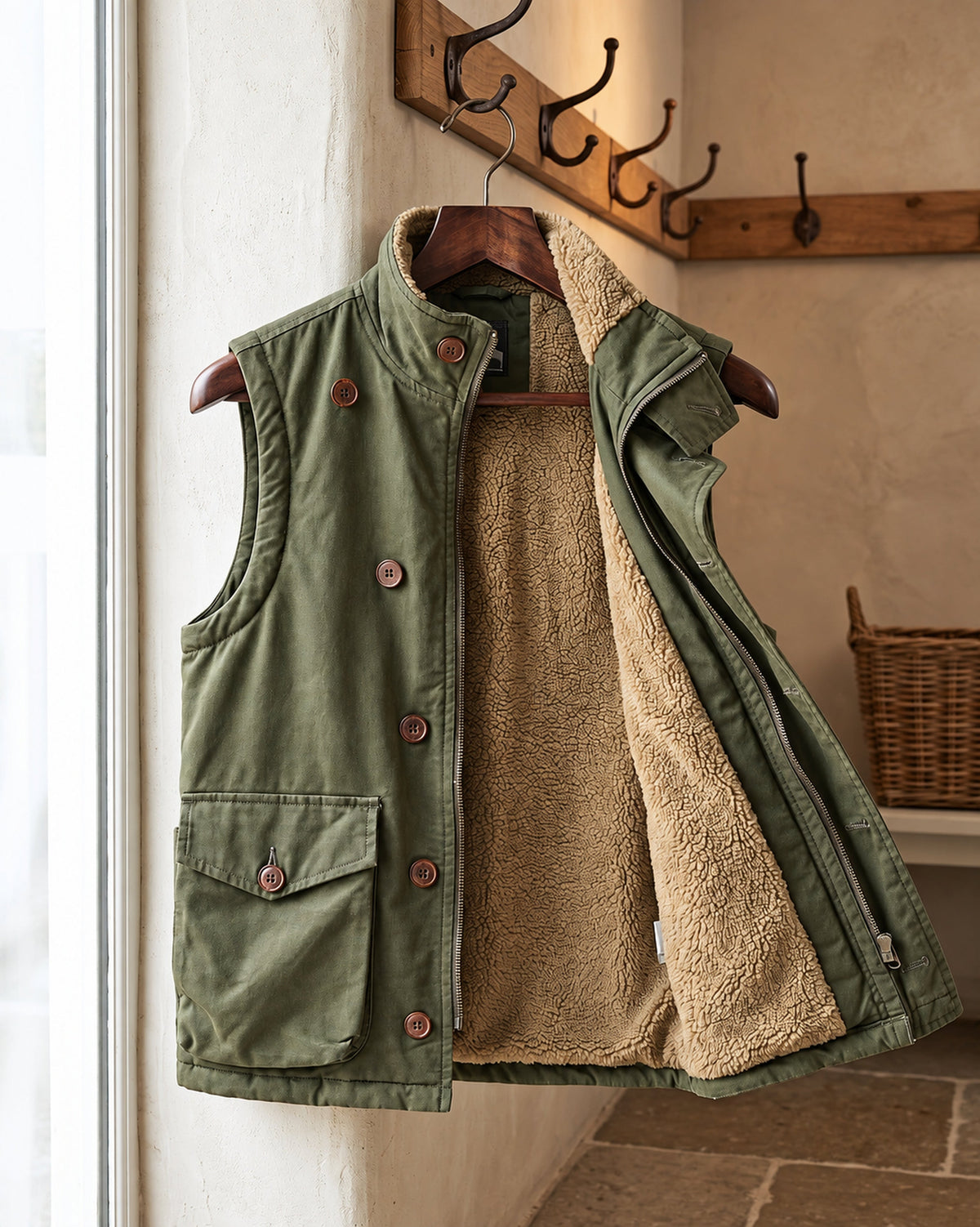 Gilet Lorenzo en Coton Doublé Sherpa