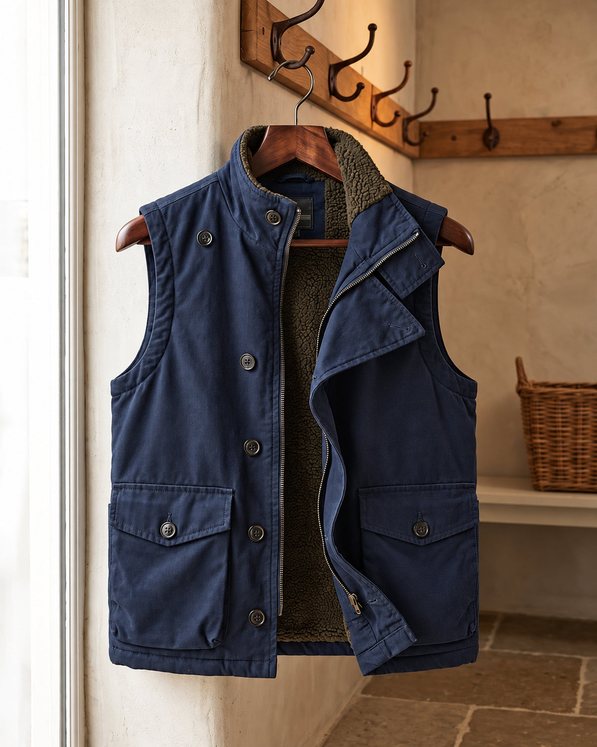 Gilet Lorenzo en Coton Doublé Sherpa