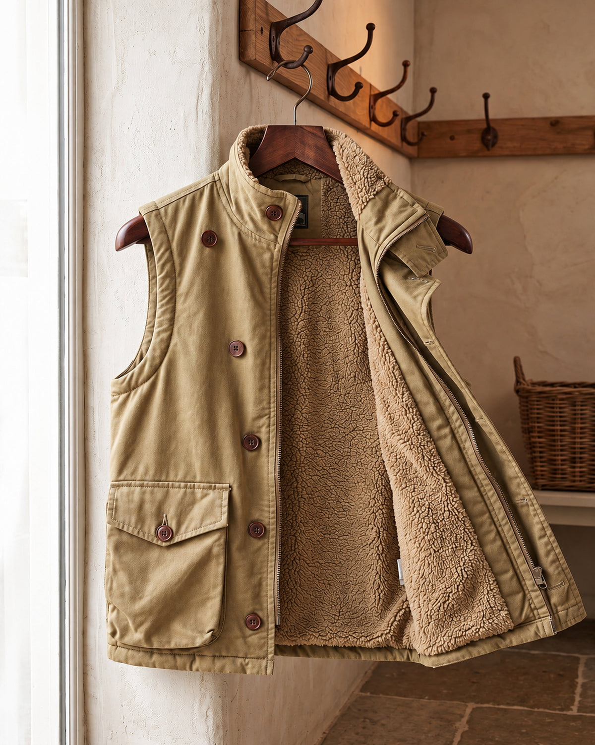 Gilet Lorenzo en Coton Doublé Sherpa