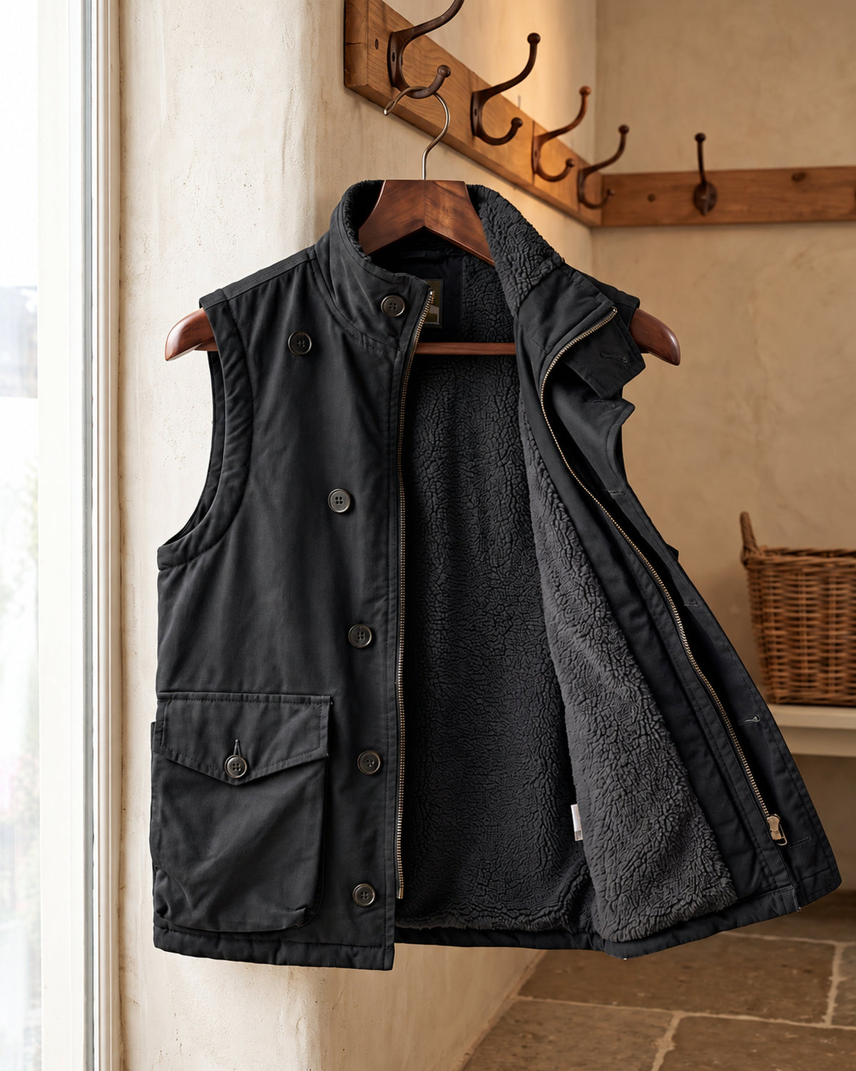 Gilet Lorenzo en Coton Doublé Sherpa