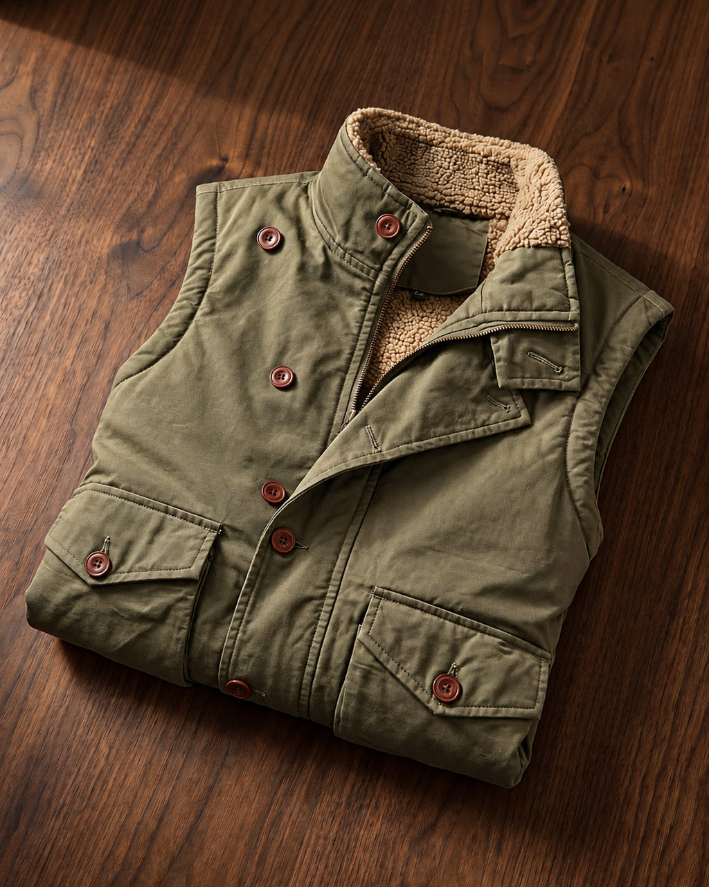 Gilet Lorenzo en Coton Doublé Sherpa