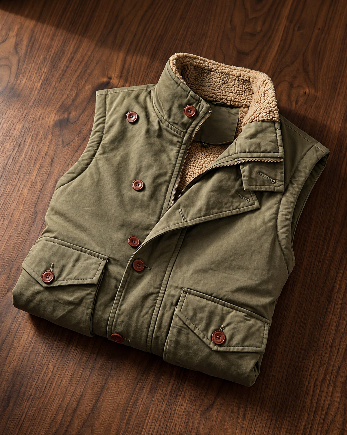Gilet Lorenzo en Coton Doublé Sherpa