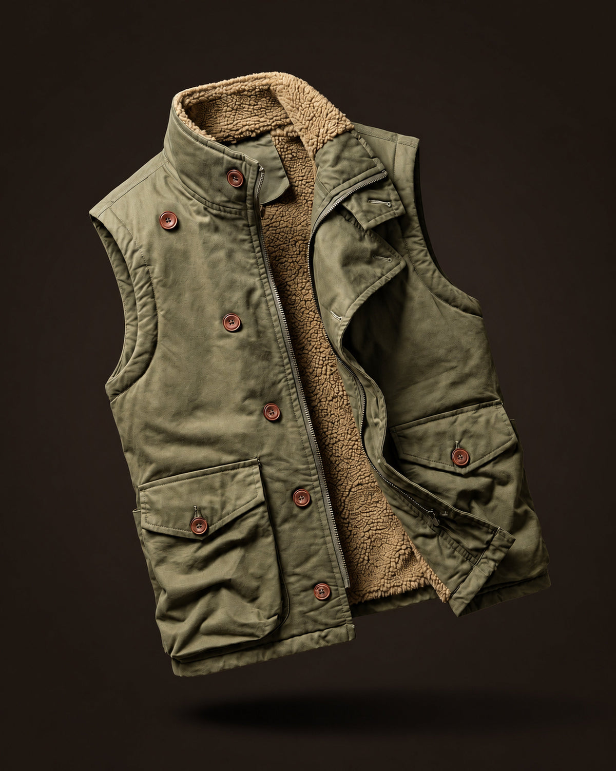 Gilet Lorenzo en Coton Doublé Sherpa