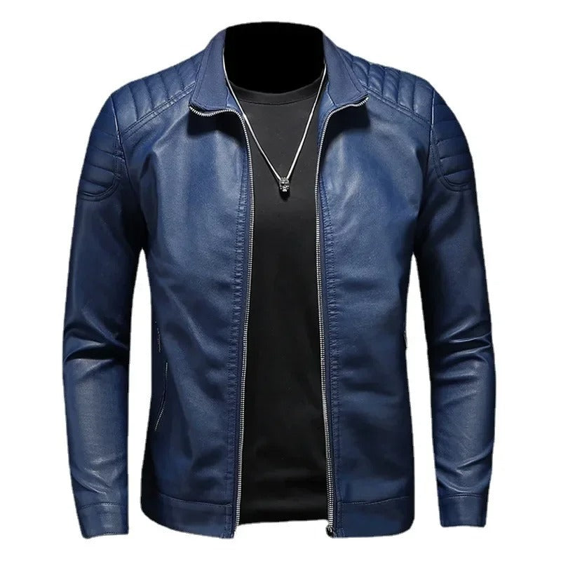 Alberto | Veste en cuir à col montant