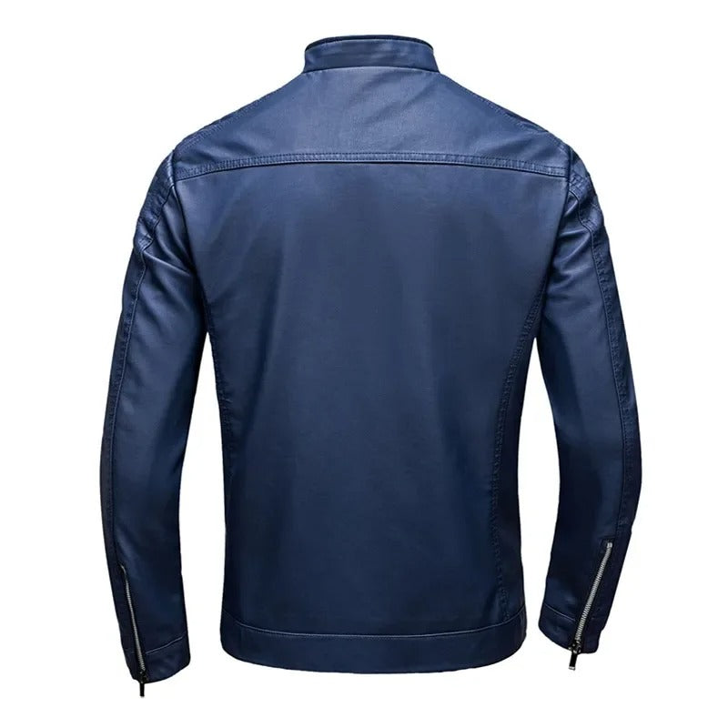 Alberto | Veste en cuir à col montant
