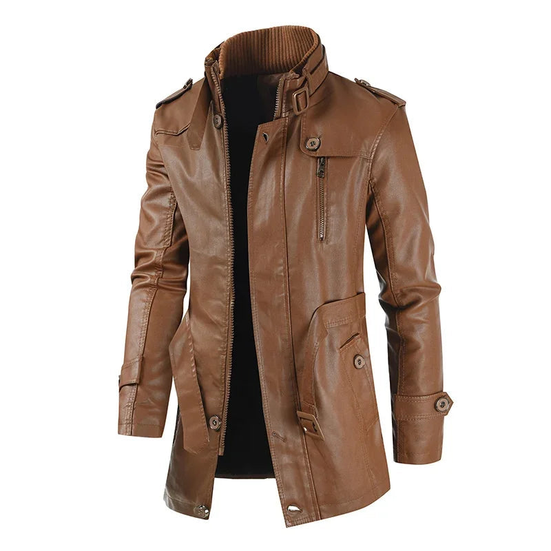 Filippo | Veste biker longue en cuir