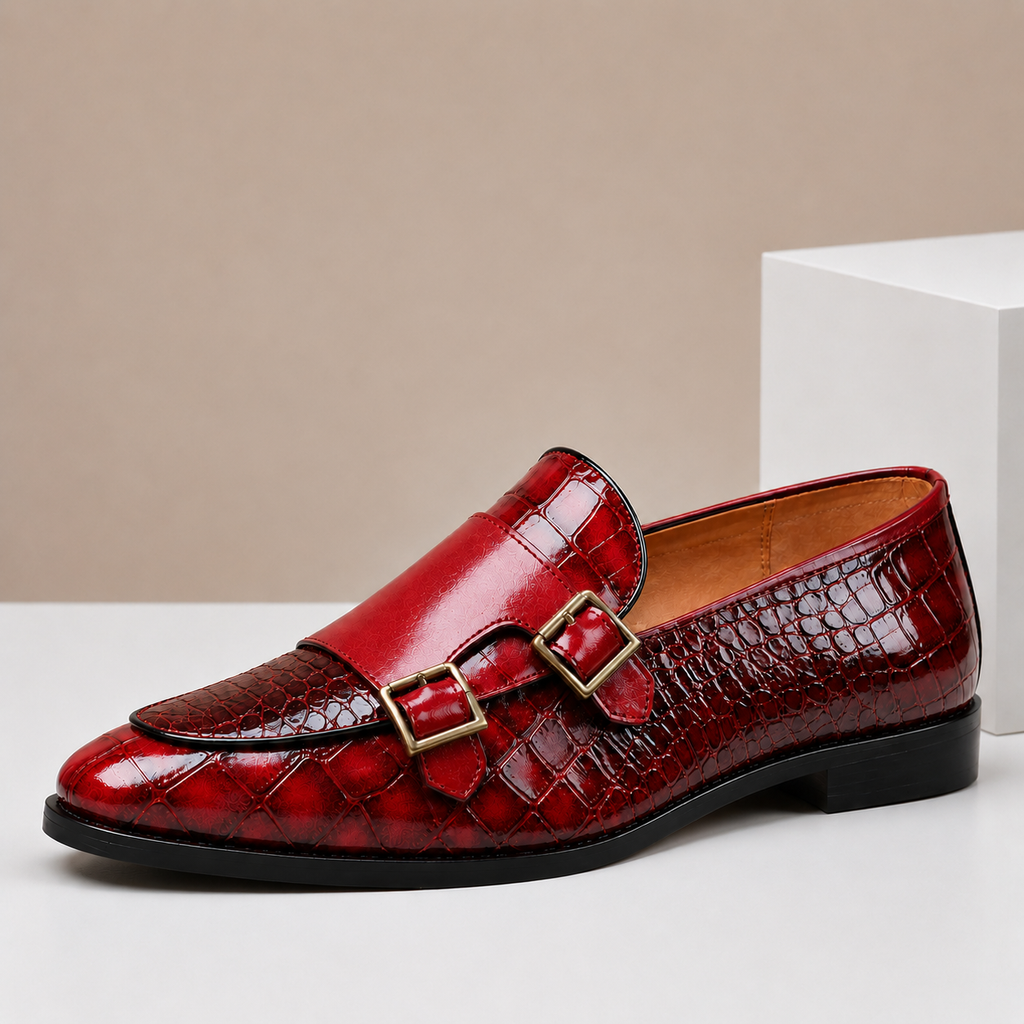 Mocassins Casaro en Cuir Embossé à Double Boucle