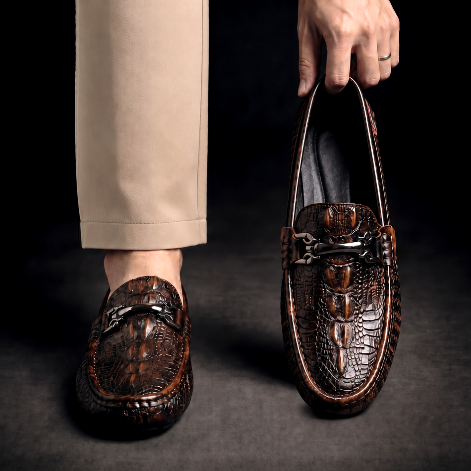 Mocassins Vareno Effet Crocodile