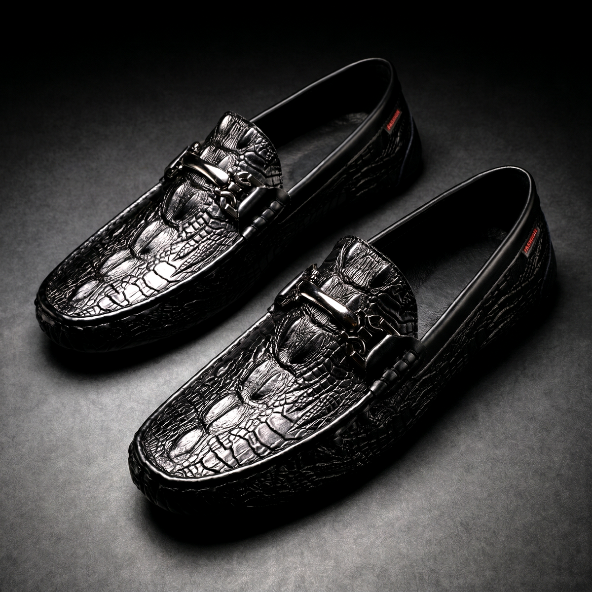 Mocassins Vareno Effet Crocodile